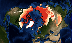 Encyclopedie environnement - permafrost - pergelisol - carte hemisphère nord