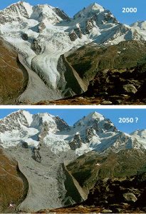 Encyclopédie environnement - glaciers fleuves - Vues du glacier de la Tschierva