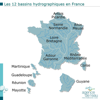 bassins hydrographiques france - carte eau france - eau france - agences eau france - encyclopedie environnement