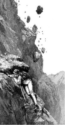 gravure edouard whymper - escalades dans les alpes