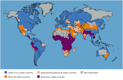 环境百科全书-水资源短缺-蓝水资源或需求划分的世界区域