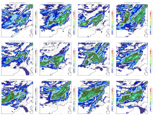 Encyclopedie environnement - prevision ensemble - Prevision ensemble des pluies 4 aout 2016 - forecast storm 2016