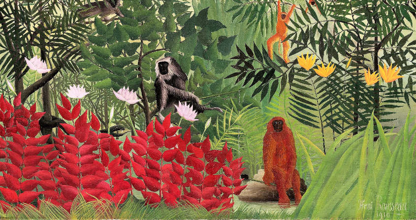 foret tropicale singes serpent - henri rousseau - lamarck - darwin - evolution - encyclopedie environnement