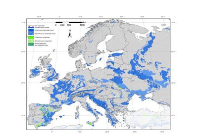 karst - Encyclopedie de l'environnement - Carte des aquifères karstiques d’Europe - map of karst aquifers europe