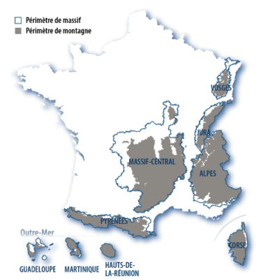 环境百科全书-山地法：如何调和特殊的自然和人类活动-法国山脉地图