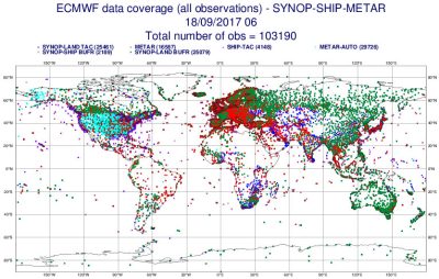 环境百科全书-天气-观测站的全球分布