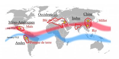 环境百科全书-气候变化与古代文明-文明发源地和季节波动的强降雨气象区分布图