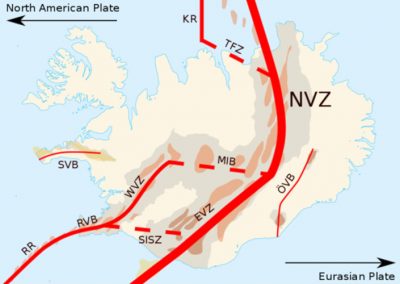 iceland - iceland map - tectonic plates iceland