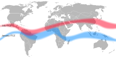 环境百科全书-云层中发生了什么-7月和1月的热带间辐合区